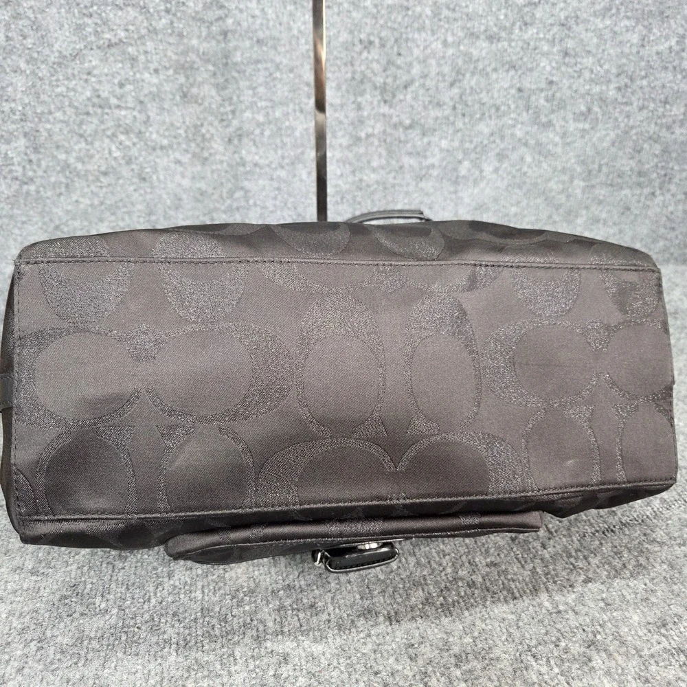 Coach Black Canvas Signature Campbell Convertible Satchel Bag F26243 Y2k - Picture 9 of 14